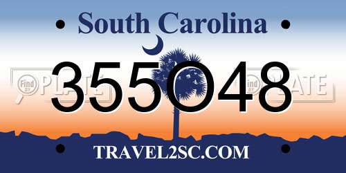 355O48 South Carolina License Plate