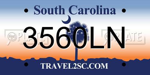 3560LN South Carolina License Plate
