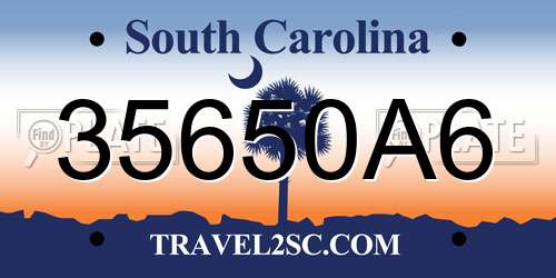35650A6 South Carolina License Plate