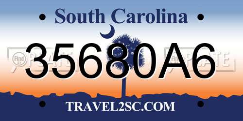 35680A6 South Carolina License Plate