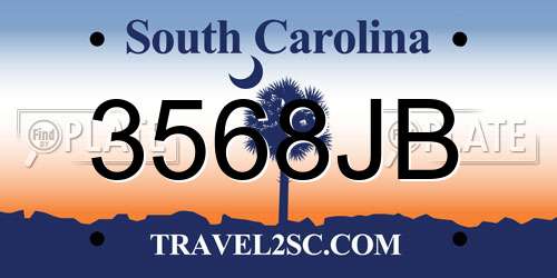 3568JB South Carolina License Plate