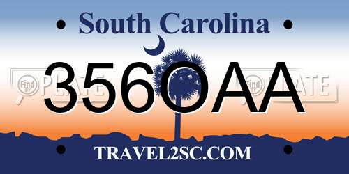 356OAA South Carolina License Plate