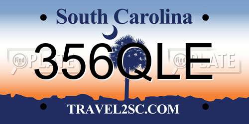 356QLE South Carolina License Plate