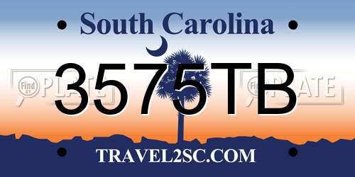 3575TB South Carolina License Plate