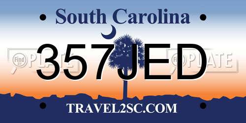 357JED South Carolina License Plate