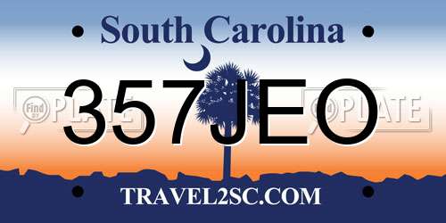 357JEO South Carolina License Plate