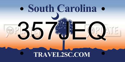 357JEQ South Carolina License Plate