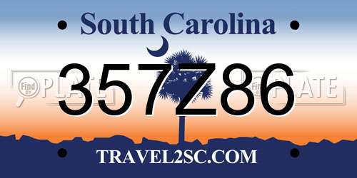 357Z86 South Carolina License Plate
