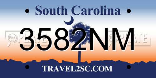 3582NM South Carolina License Plate