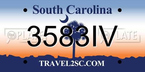 3583IV South Carolina License Plate
