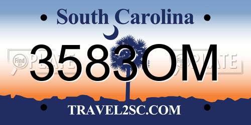 3583OM South Carolina License Plate