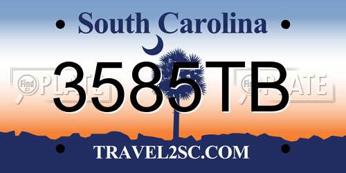 3585TB South Carolina License Plate
