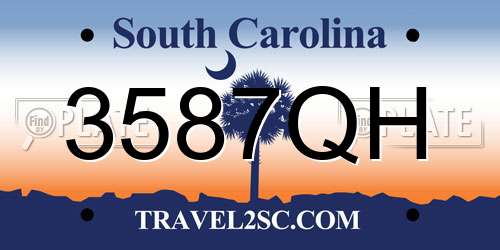 3587QH South Carolina License Plate