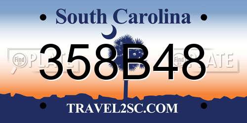 358B48 South Carolina License Plate