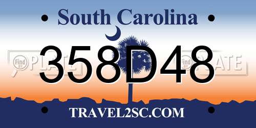 358D48 South Carolina License Plate