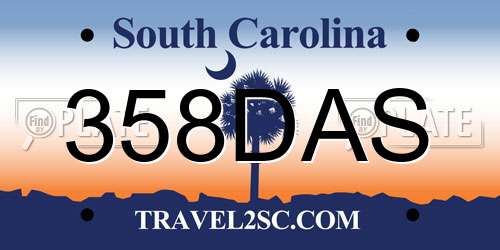 358DAS South Carolina License Plate