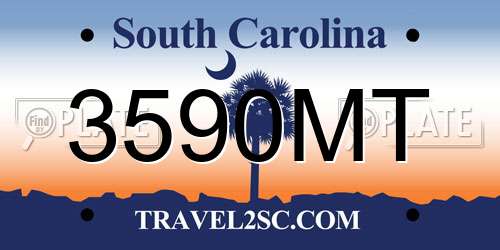 3590MT South Carolina License Plate