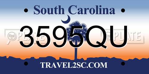 3595QU South Carolina License Plate