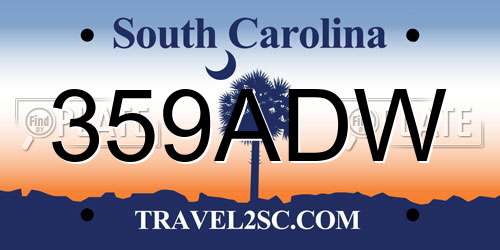 359ADW South Carolina License Plate