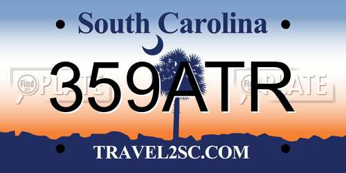 359ATR South Carolina License Plate