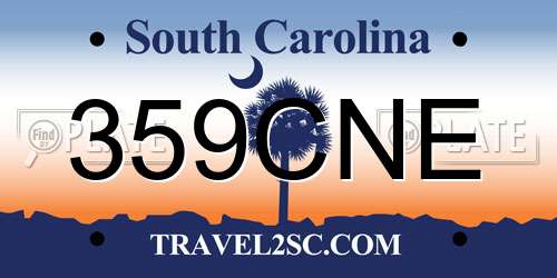359CNE South Carolina License Plate