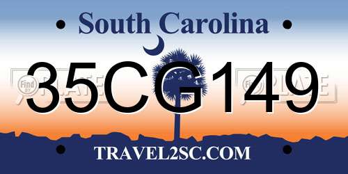 35CG149 South Carolina License Plate