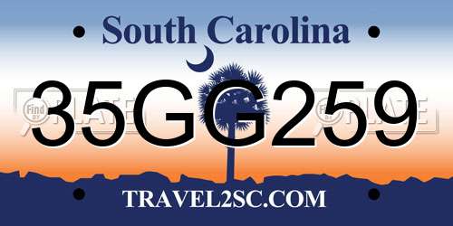 35GG259 South Carolina License Plate