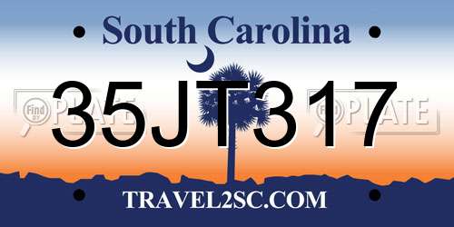35JT317 South Carolina License Plate