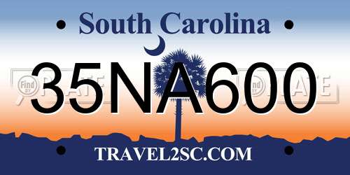 35NA600 South Carolina License Plate
