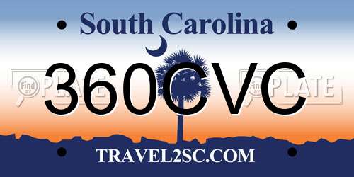360CVC South Carolina License Plate
