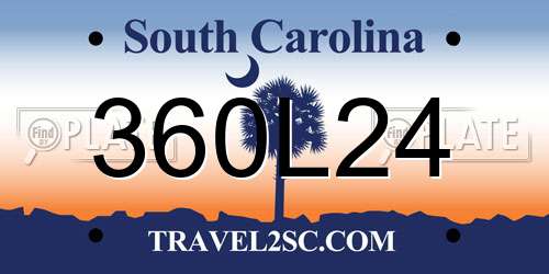 360L24 South Carolina License Plate