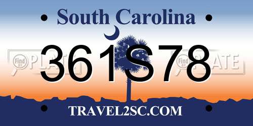 361S78 South Carolina License Plate