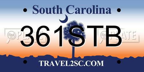 361STB South Carolina License Plate