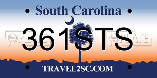 361STS South Carolina License Plate