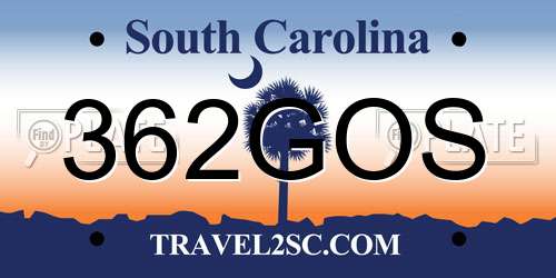 362GOS South Carolina License Plate