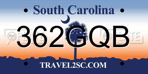 362GQB South Carolina License Plate