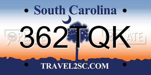 362TQK South Carolina License Plate