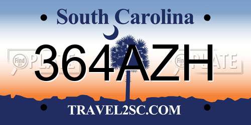 364AZH South Carolina License Plate