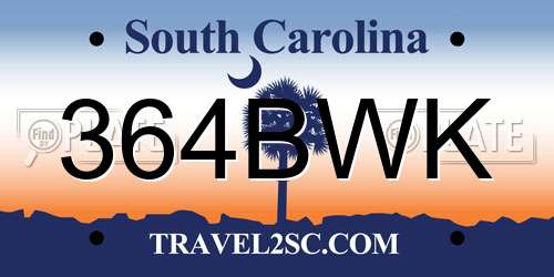 364BWK South Carolina License Plate