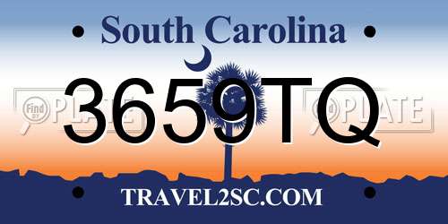 3659TQ South Carolina License Plate