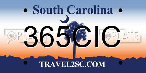 365CIC South Carolina License Plate
