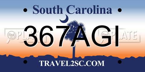 367AGI South Carolina License Plate