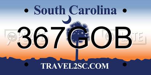 367GOB South Carolina License Plate