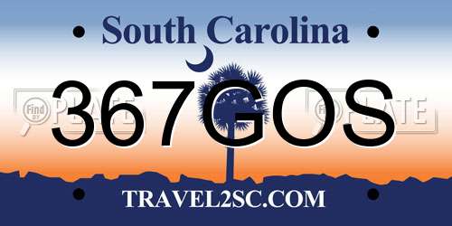 367GOS South Carolina License Plate