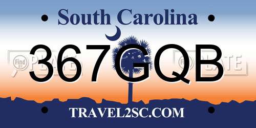 367GQB South Carolina License Plate