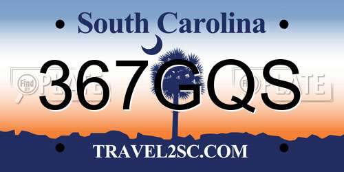 367GQS South Carolina License Plate