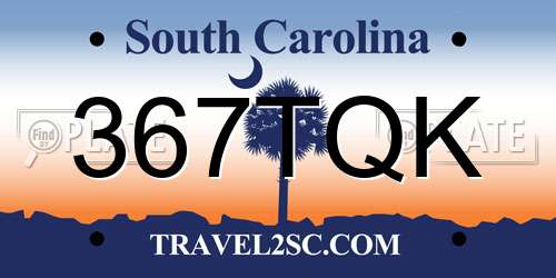 367TQK South Carolina License Plate