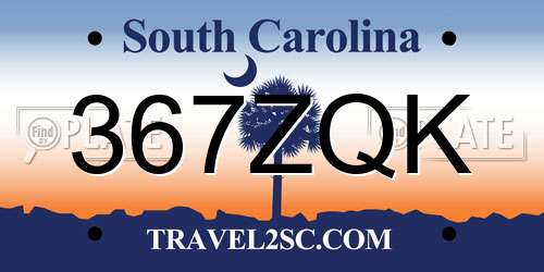 367ZQK South Carolina License Plate