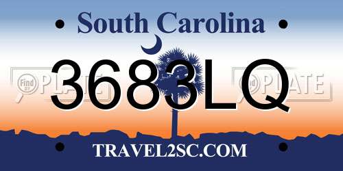 3683LQ South Carolina License Plate