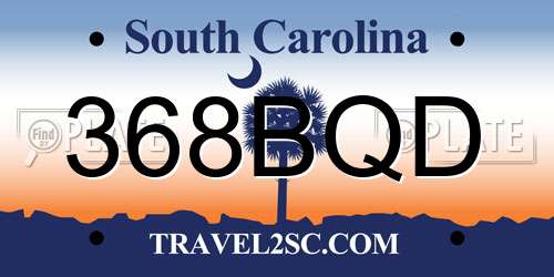 368BQD South Carolina License Plate